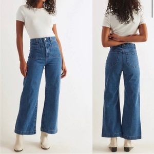 Rolla’s Ashley Blue Sailor High Rise Wide Leg Jeans Size 27